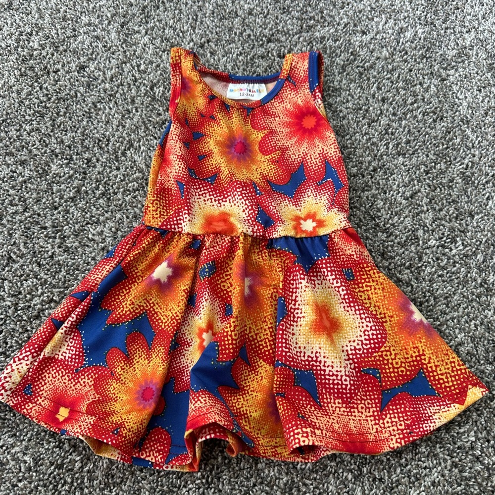 Dot Dot Smile floral tank dress new with tags size 12-24 months